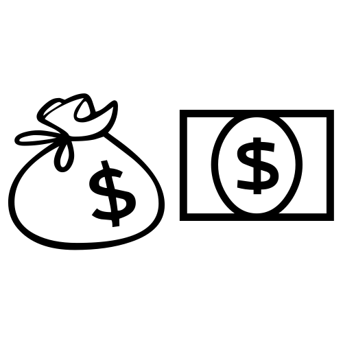 💰💵 Emoji Domain black and white Symbola rendering